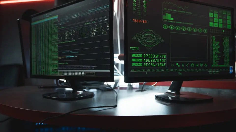Massive command center showing cybersecurity incident response team containing a network breach