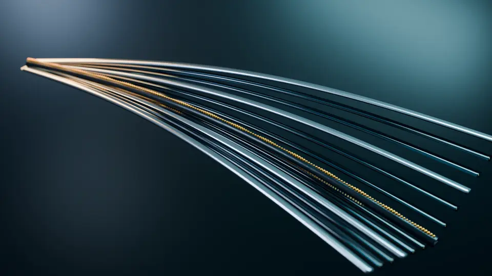 Abstract glowing neural synapses transmitting electrical impulse signals