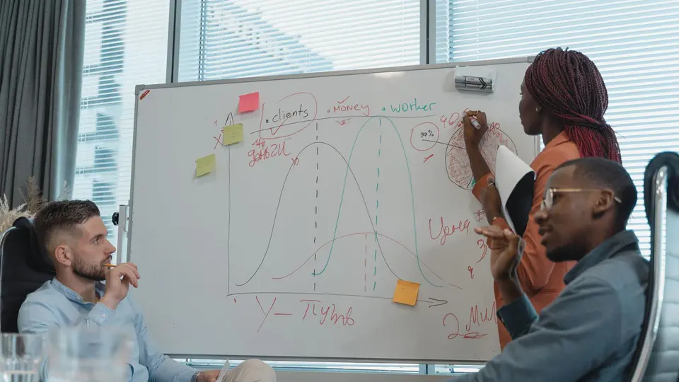 Sleek marketing boardroom presentation with consumer trend charts
