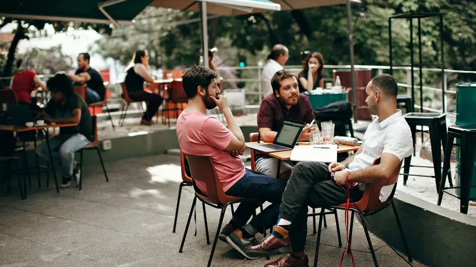 Vibrant coworking space in Southeast Asia filled with international remote workers